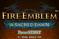 Fire Emblem - A Sacred Dawn DX (v0.20) Title Screen